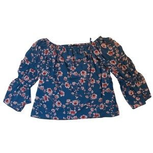 Jessica Simpson Blue Floral Blouse